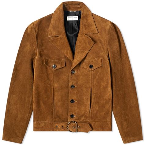 ysl leather coat|saint laurent suede jacket.